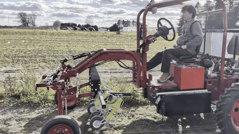 Autosteer tractor demonstration
